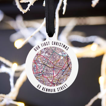 Personalised UK Map Christmas Tree Bauble Decoration, 2 of 4