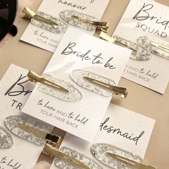 Hen Do Hair Gold Clips Hen Party Favour, 5 of 10
