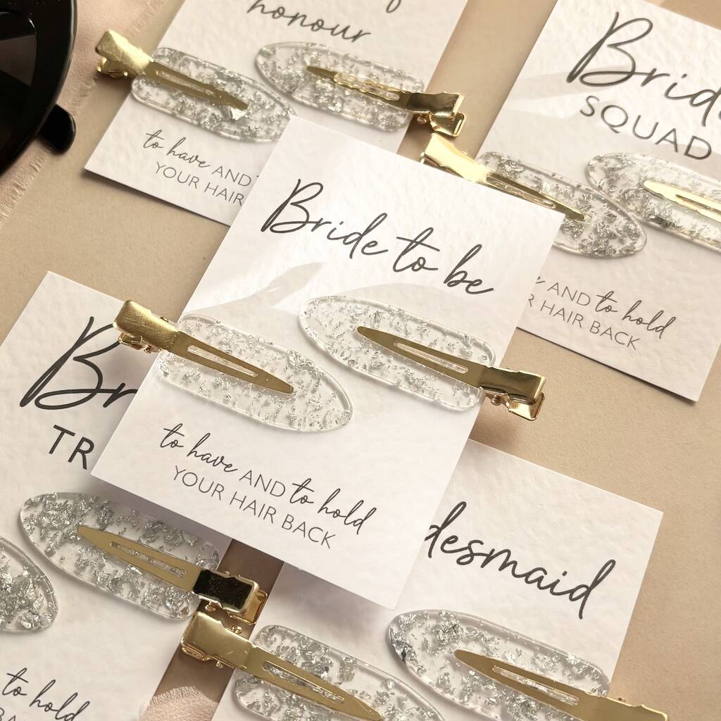 Hen Do Hair Gold And Silver Clips Hen Party Favour Party Bag Filler, 1 of 10