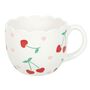 Cherry Scalloped White Mug, thumbnail 2 of 5