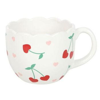 Cherry Scalloped White Mug, 2 of 5