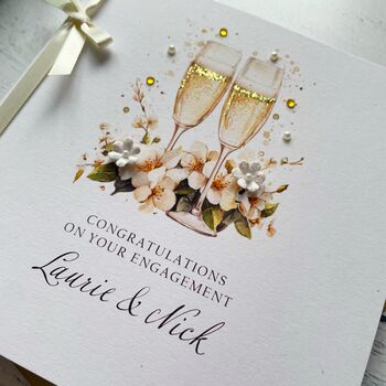 Handmade Engagement Card Champagne Design, 4 of 6