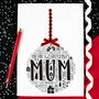 Mum Personalised Christmas Bauble Card, thumbnail 2 of 4