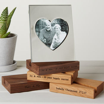 Silver Heart Frame With Personalised Stand, 4 of 7
