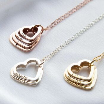 Engraved Heart Family Name Necklace, 7 of 9