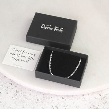 Sterling Silver 50th Birthday 50 Beads Bracelet, 3 of 7