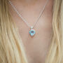 Blue Topaz And Silver Heart Pendant Necklace, thumbnail 1 of 3