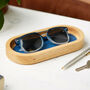 Personalised Stash Valet Tray In Oak And Leather, thumbnail 5 of 11