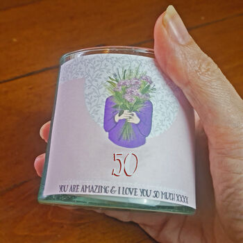 50th Birthday Handpoured Rose Scented Candle, 3 of 7