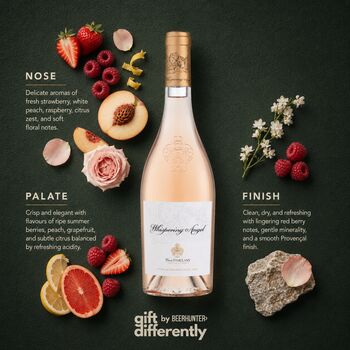 Personalised Whispering Angel Rose Wine Gift Set, 3 of 9