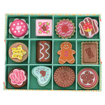Wooden Biscuit Box, 12 Piece Play Food Set With Box, 2 of 5