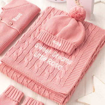 Personalised Blush Pink Luxury Cotton Baby Cardigan, 3 of 12