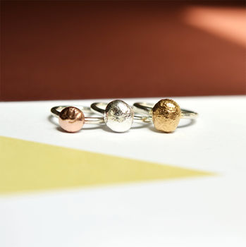 Handmade Silver Pebble Stacking Rings, 3 of 8
