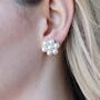 White Round Pearl Bridesmaid Statement Necklace And Earring Set, thumbnail 3 of 6