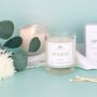 Spa Day Eucalyptus Scented Luxury Soy Wax Candle Gift, thumbnail 3 of 3