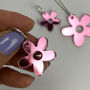 Flower Power Acrylic Hoops Sterling Silver, thumbnail 2 of 2