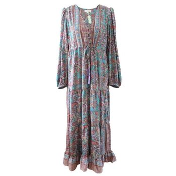 'Demi' Pink And Blue Floral Paisley Maxi Dress, 7 of 7