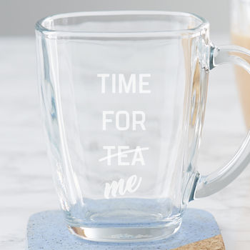 'Time For Me' Glass Mug For Mum, 2 of 2