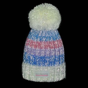 Winter Pastels Reflective Super Bobble Hat, 9 of 9