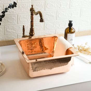 Solid Dark Copper Undermount Kitchen And Bathroom Sink, Suitable As Vessel Or Undermount, 9 of 9