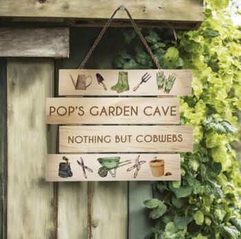Personalised Wooden Garden Sign For Dad, 3 of 3