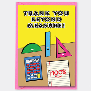 Thank You Beyond Measure Cute Stationery Teacher Card, 3 of 3