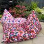 Outdoor Beanbag In Sparrow And Plumb Pink Leopard Print, thumbnail 1 of 5