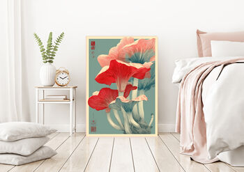 Japanese Vintage Mushrooms Art Print, 4 of 4