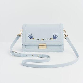 Blue Bird Embroidered Foldover Bag, 2 of 9