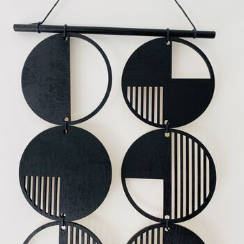 Black Cut Out Plywood Geometric Wall Art, 8 of 10