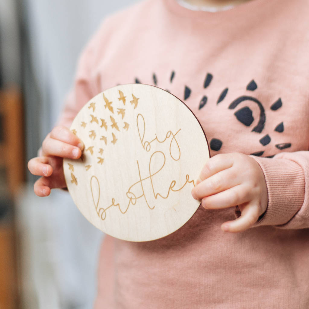 Big Brother Birth Announcement Photo Keepsake By Clouds and Currents