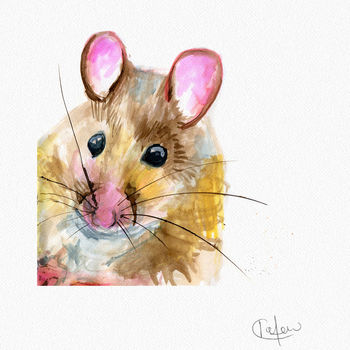 Inky Mouse Illustration Print By Kate Moby | notonthehighstreet.com