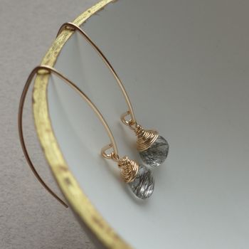 Tourmalinated Quartz Drop Earrings, 12 of 12