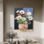 Stripy Vase Flowers Art Print, thumbnail 2 of 5