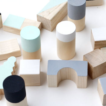 Mint And Monochrome Wooden Blocks, 5 of 7