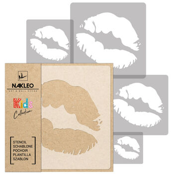 Reusable Plastic Stencils Five Pcs Lips With Brushes, 2 of 5