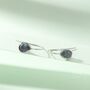 Sterling Silver Mystic Black Cz Droplet Drop Earrings, thumbnail 5 of 10