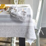 Misty Grey Cotton Hand Block Printed Tablecloth, thumbnail 1 of 6