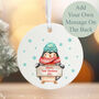 Personalised Baby's First Christmas Penguin Porcelain Christmas Bauble, thumbnail 1 of 5