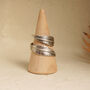 Double Feather Boho Hug Ring In Silver, thumbnail 6 of 7