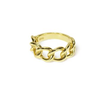 Chunky Chain Signet Rings, Gold Vermeil 925 Silver, 2 of 10