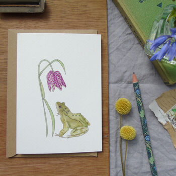 Frog And Fritillary Any Occasion Greetings Card, 5 of 5