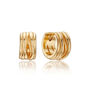 Chunky Ribbed Huggie Hoop Earrings, thumbnail 3 of 5