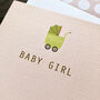 Gold Foiled Baby Girl Card, thumbnail 1 of 5