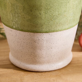 Green And White Dipped Ceramic Jug Vase, 6 of 7