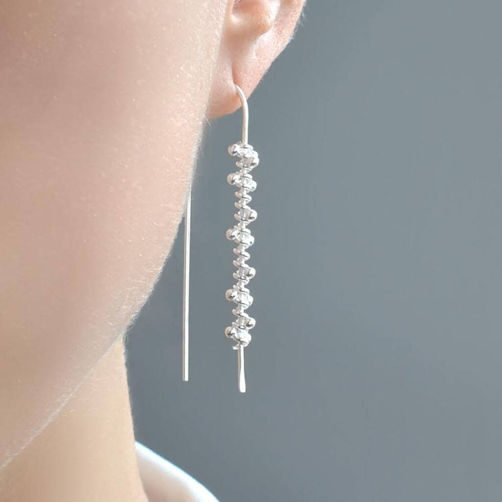 Sterling Silver Helix Drop Earrings By Martha Jackson Sterling Silver