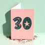 30th Birthday Starry Milestone Card, thumbnail 2 of 2