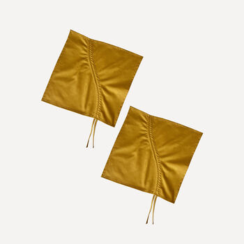 Eloisa Mustard Cotton Napkins With Pleating Channels Set Of Two, 2 of 5