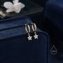 Extra Tiny Cz Flower Huggie Hoop Earrings, thumbnail 3 of 11