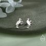 Grey Heron Bird Stud Earrings In Sterling Silver, thumbnail 5 of 11